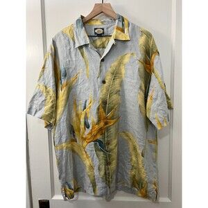 Tommy Bahama 100% Linen Floral Tropical Hawaiian Beach Shirt - Men's Large
